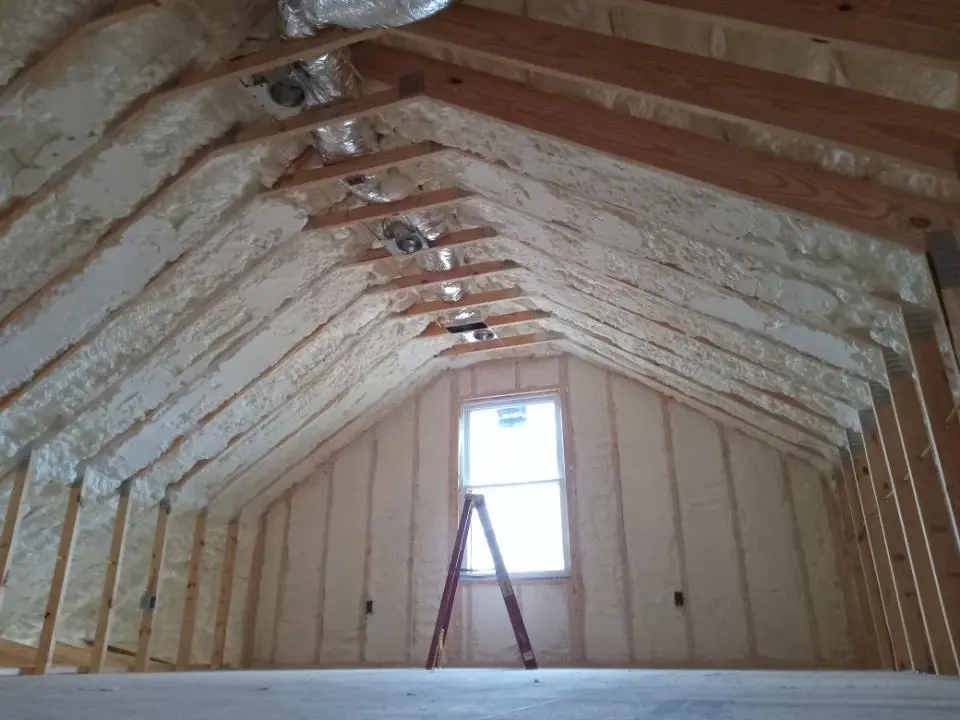 Spray foam roofing application for Crawl Space Insulation project in Herkimer